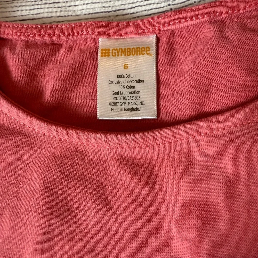 GYMBOREE girls Polar Bear Graphic Long Sleeve Shirt - Pink/size 6